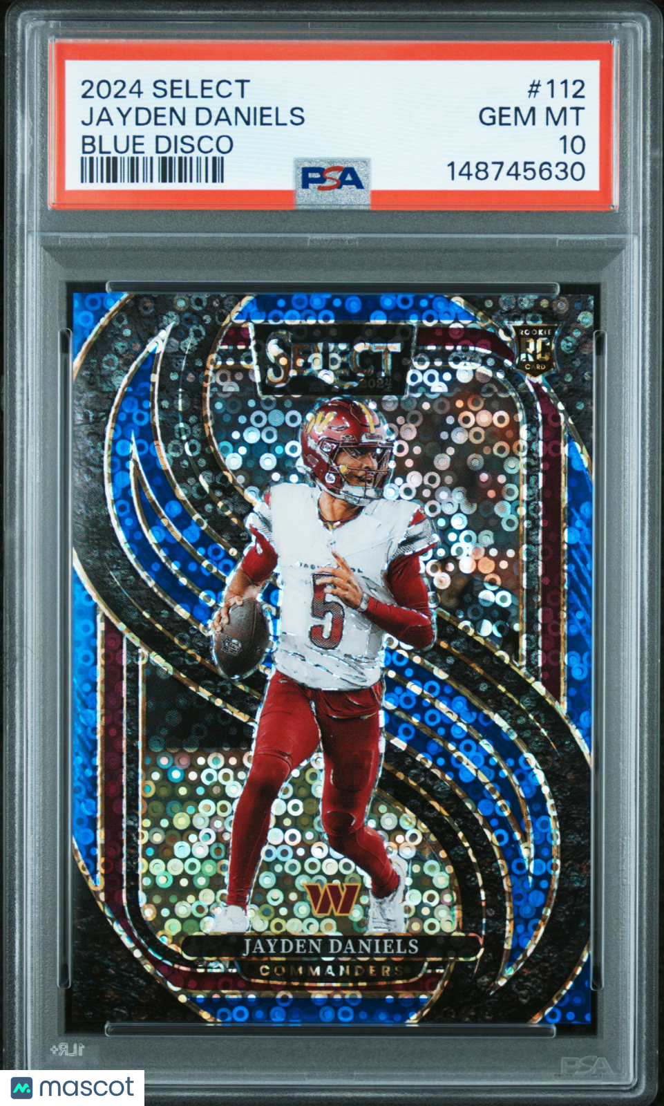 Jayden Daniels 2024 Select Blue Disco Rookie RC Commanders 12/25 PSA 10