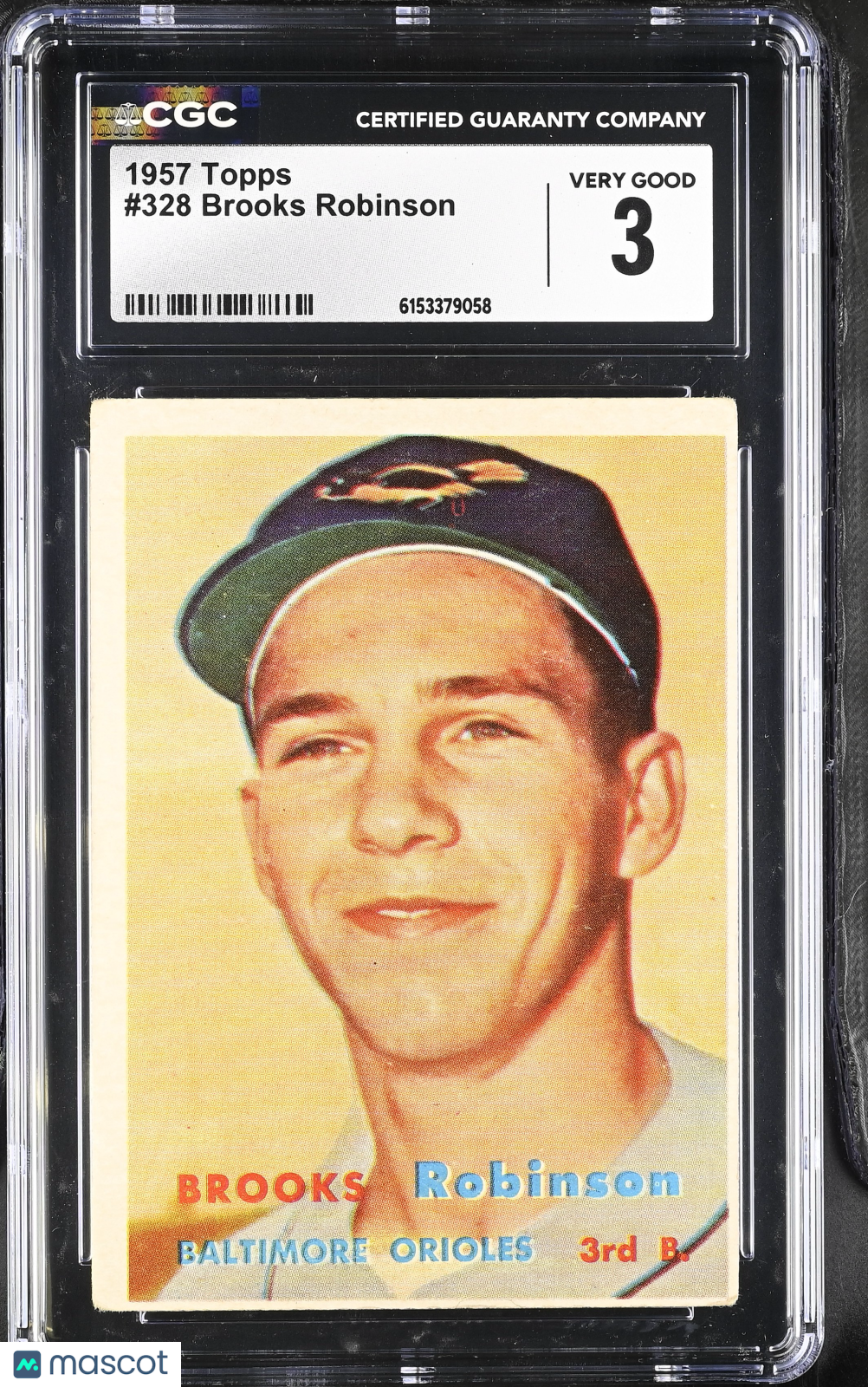 Brooks Robinson 1957 Topps Rookie RC Baltimore Orioles #328 CGC 3