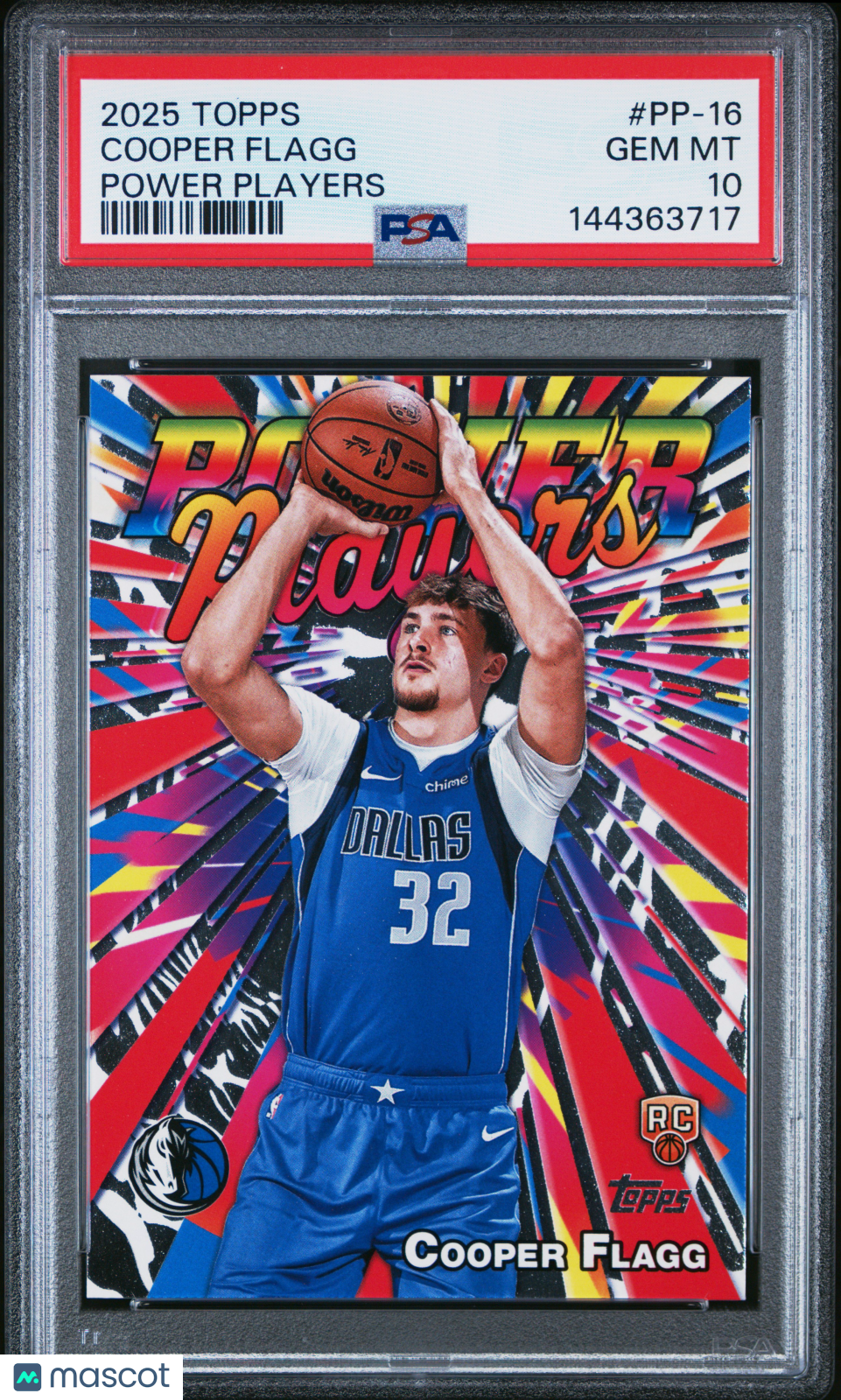 Cooper Flagg 2025 Topps Power Players Rookie RC Dallas Mavericks #16 PSA 10