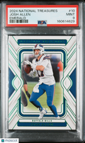 Josh Allen 2024 National Treasures Emerald Buffalo Bills 2/10 #10 PSA 9