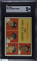 Mickey Mantle 1961 Topps A. L. Home Run Leaders New York Yankees #44 SGC 5