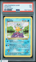 Squirtle 1999 Pokemon Game 1st Edition Shadowless PSA 7 #63