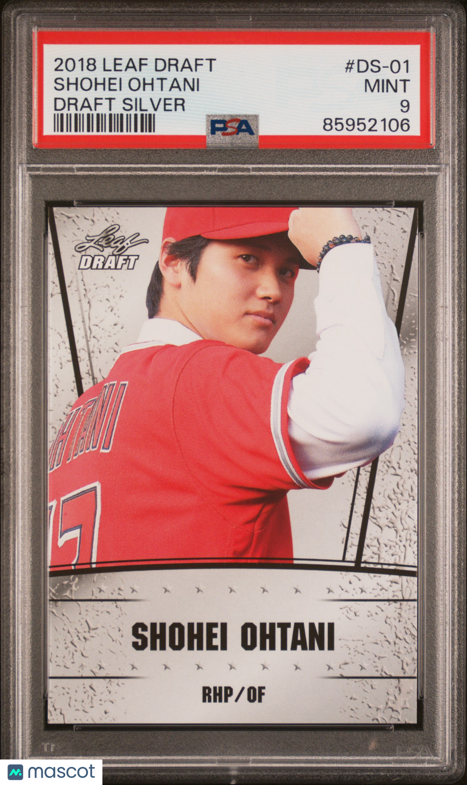 Shohei Ohtani 2018 Leaf Draft Ohtani Draft Silver Rookie RC LA Angels PSA 9