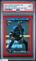 Elly De La Cruz 2024 Topps Chrome ASG Red Refractor RC Reds 3/5 PSA 9