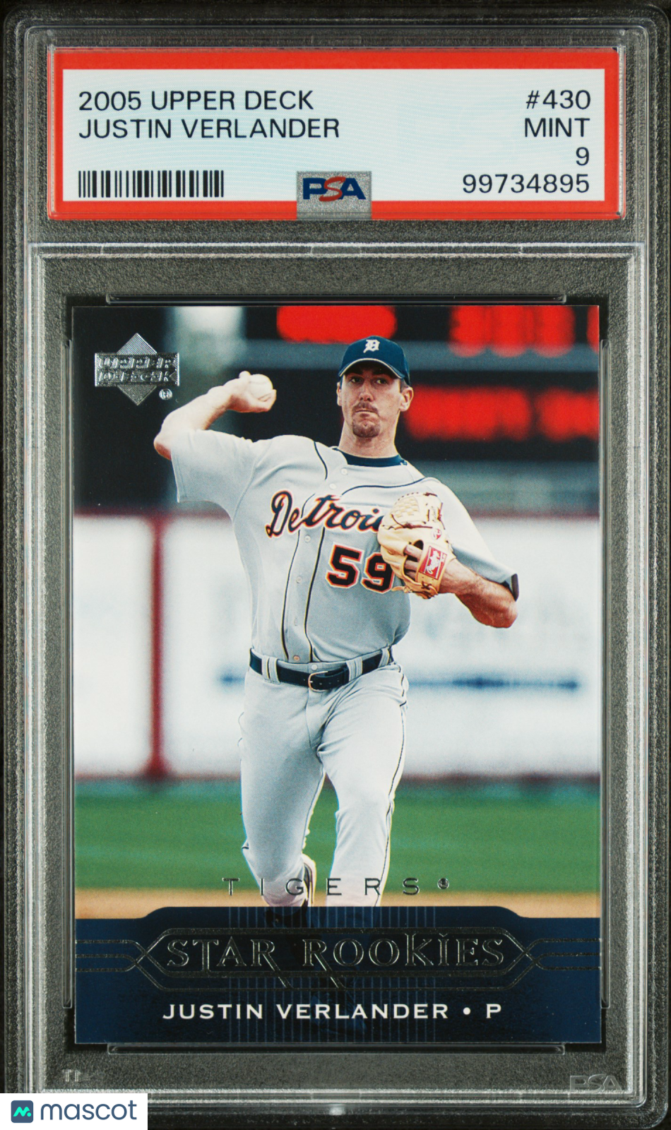 Justin Verlander 2005 Upper Deck Rookie RC Detroit Tigers #430 PSA 9