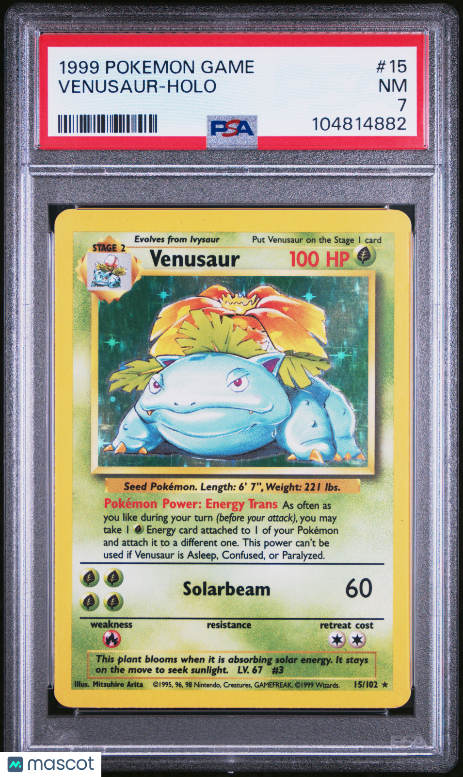 Venusaur 1999 Pokemon Card Holo PSA 7 #15