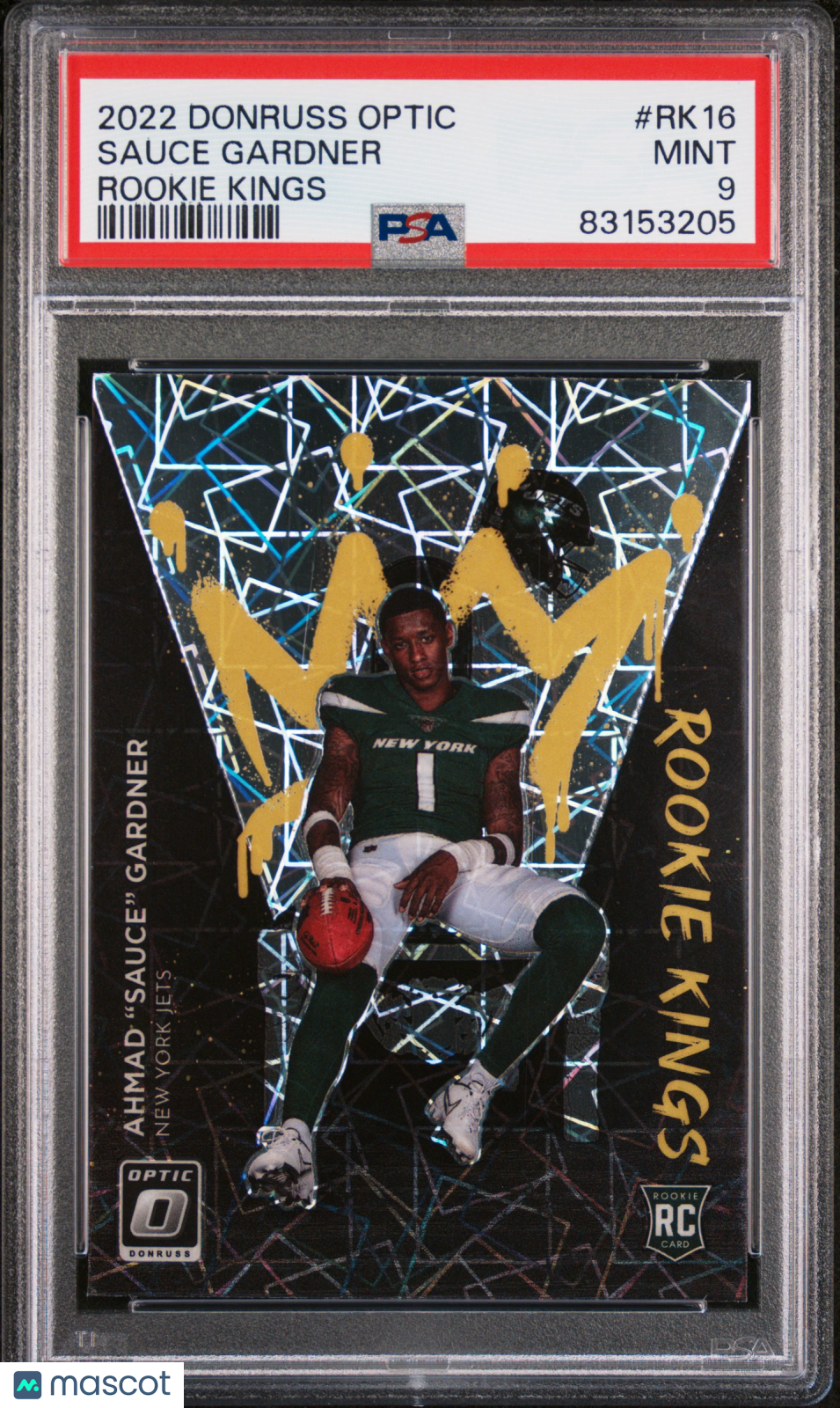 Sauce Gardner 2022 Optic Rookie Kings SSP CASE HIT Rookie RC New York Jets PSA 9