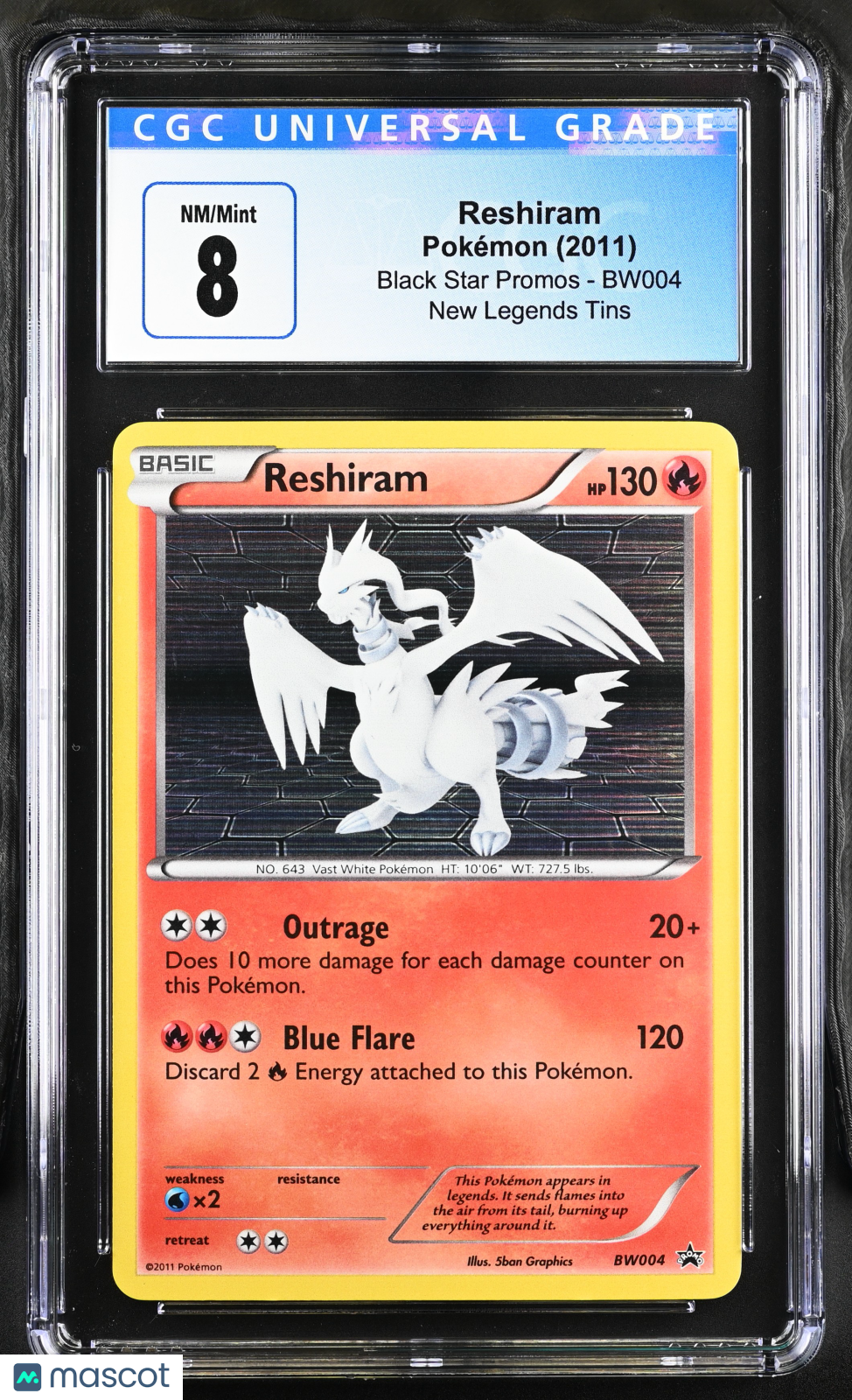 Reshiram 2011 Pokemon Black Star Promos New Legends Tin CGC 8 #BW004
