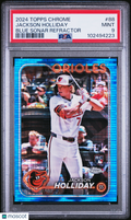 Jackson Holliday 2024 Topps Chrome Blue Sonar Rookie RC Orioles 12/125 PSA 9