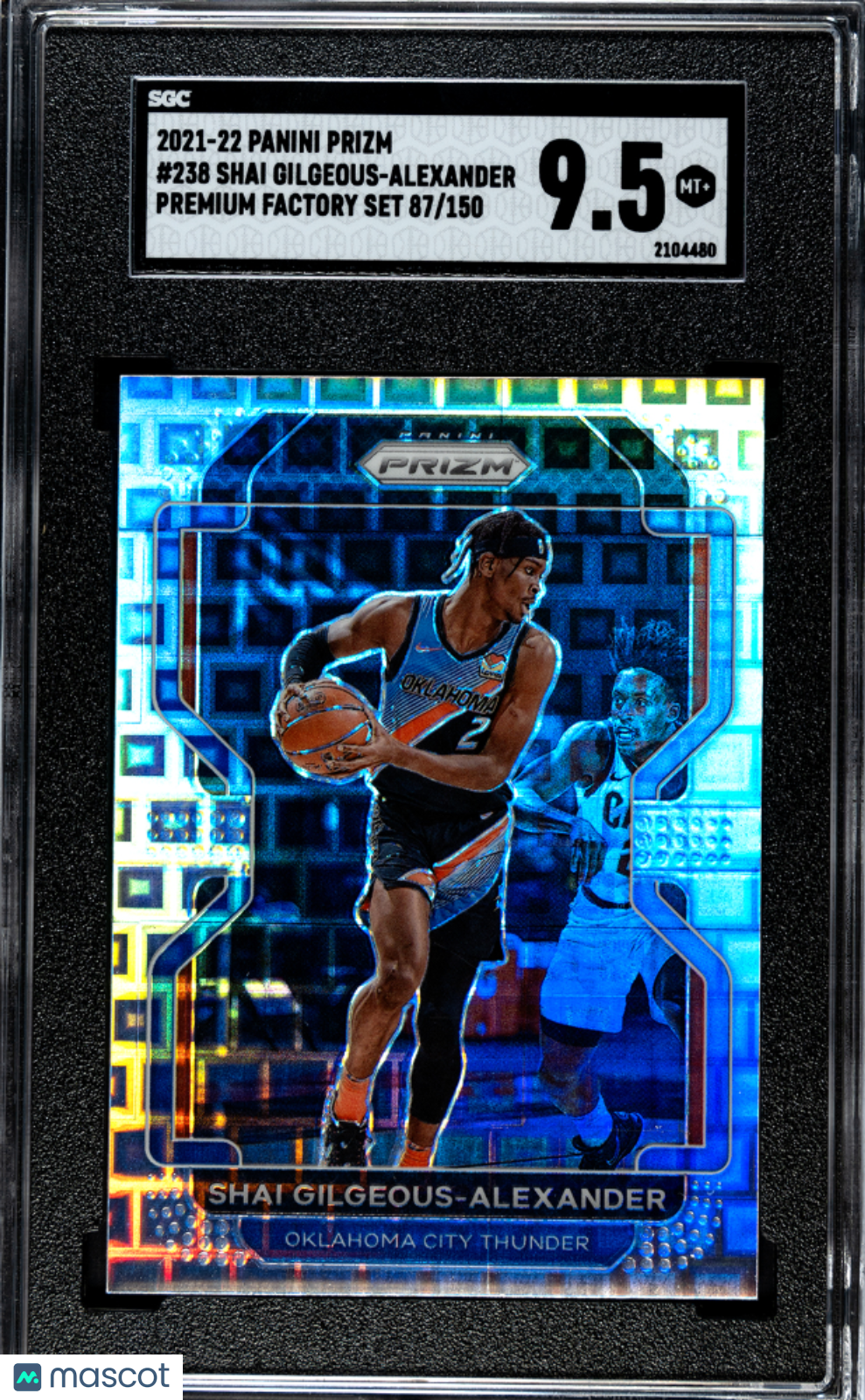Shai Gilgeous-Alexander 2021-22 Prizm Premium Factory Set Thunder /150 SGC 9.5