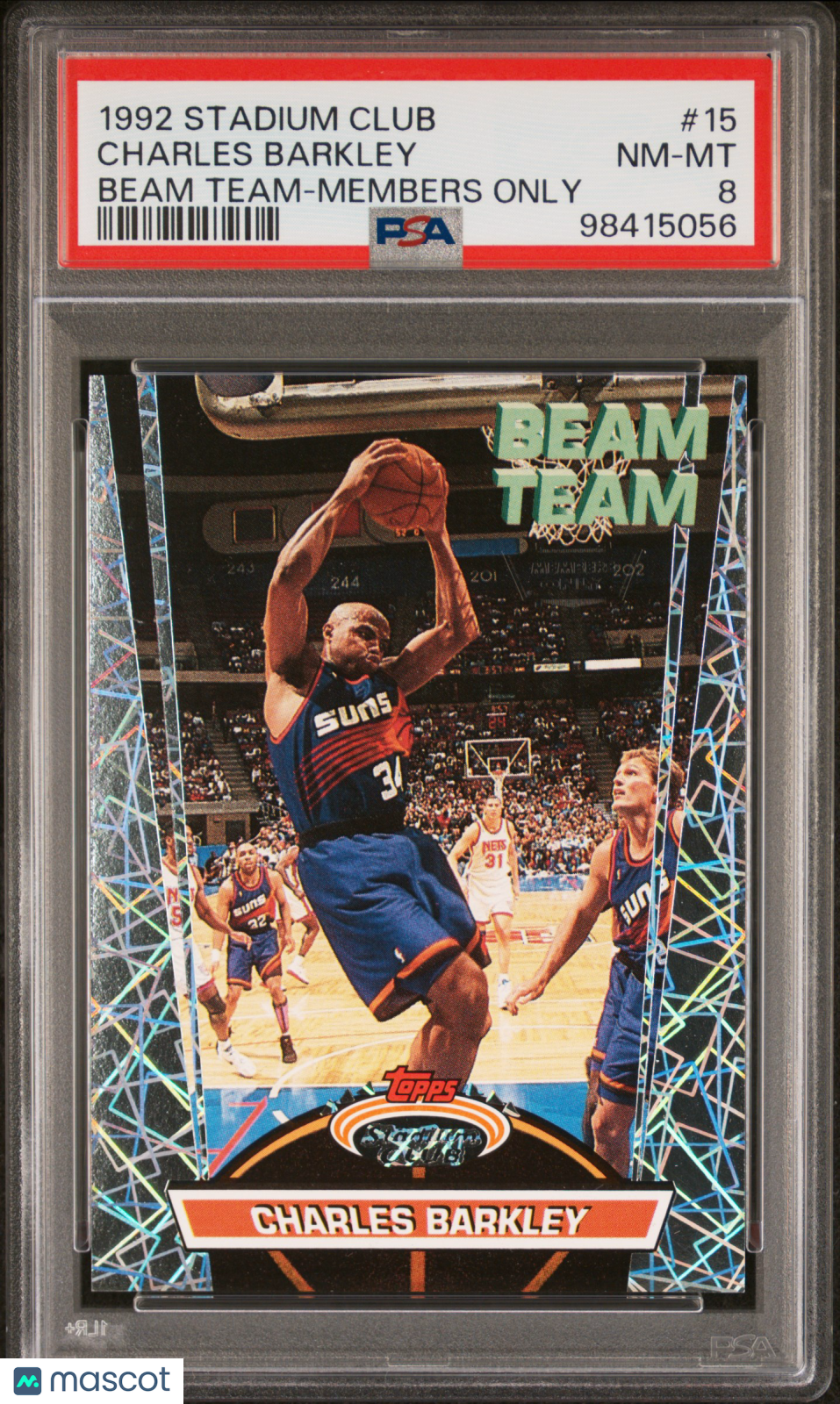 Charles Barkley 1992 Stadium Club Beam Team Members Only Phoenix Suns #15 PSA 8
