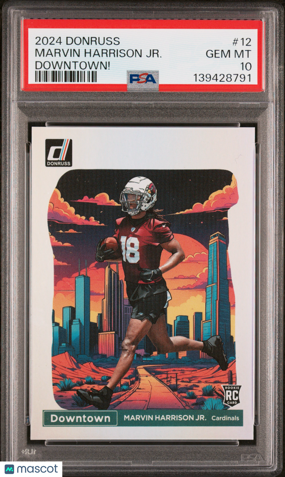 Marvin Harrison Jr. 2024 Donruss DOWNTOWN! Rookie CASE HIT Cardinals PSA 10
