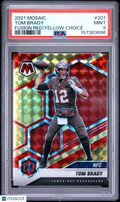Tom Brady 2021 Mosaic Fusion Red Yellow Choice Buccaneers 11/80 PSA 9