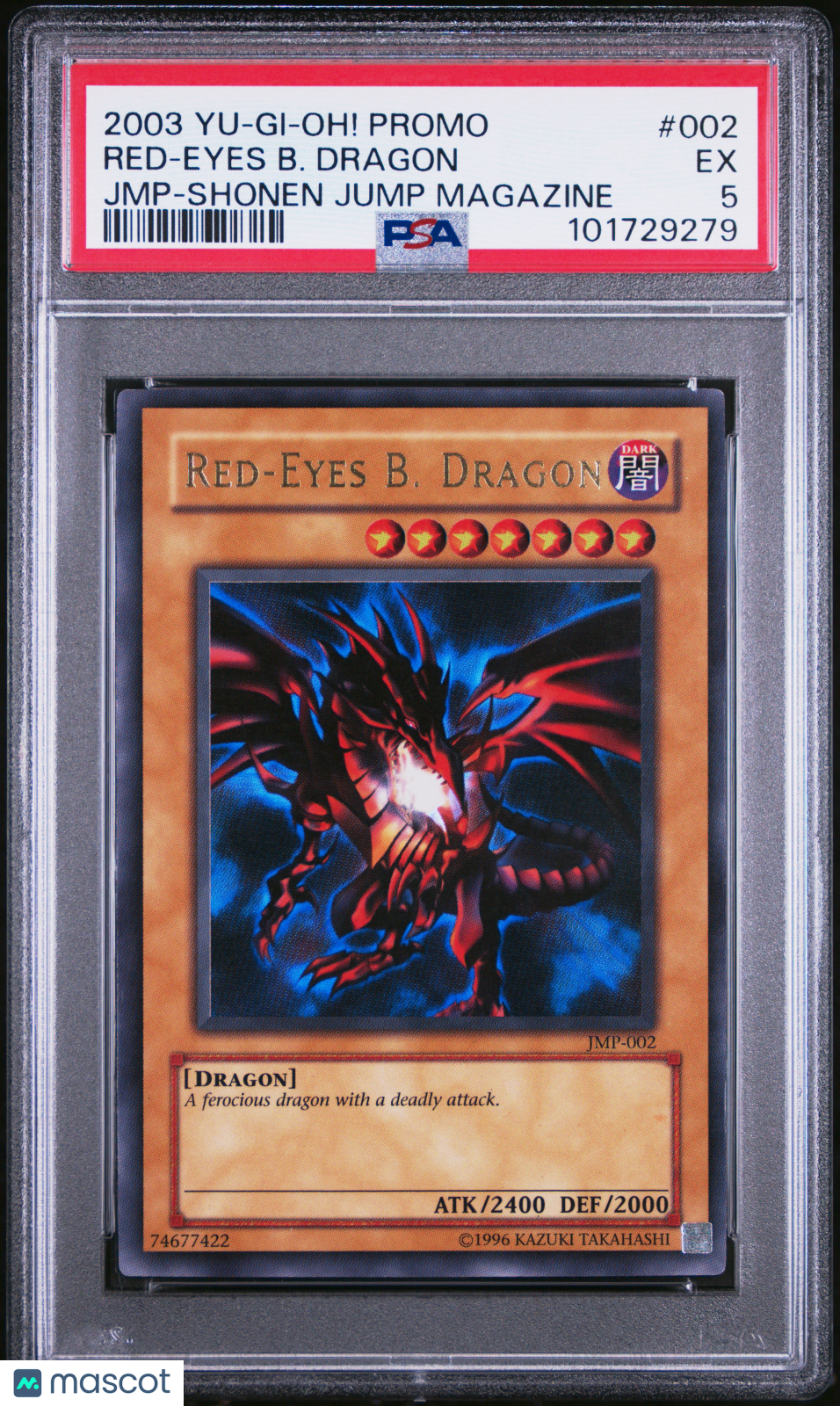 Red-Eyes B. Dragon 2003 Yu-Gi-Oh! Promo JMP-Shonen Jump Magazine PSA 5 #002