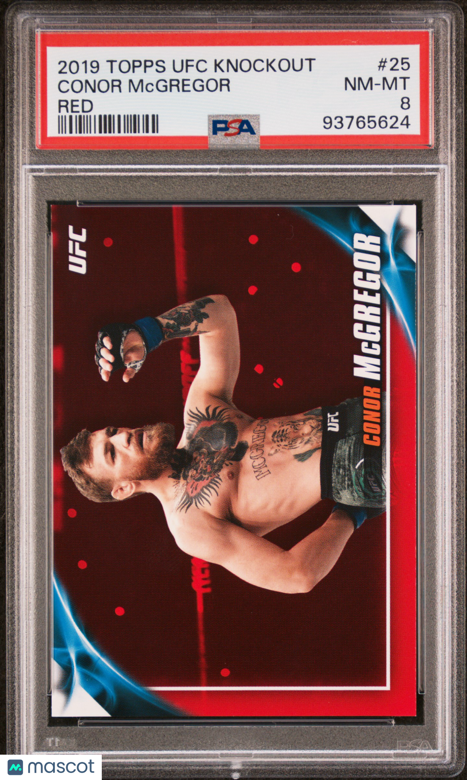 Conor McGregor 2019 Topps UFC Knockout Red Ruby SSP SHORTPRINT 5/8 PSA 8