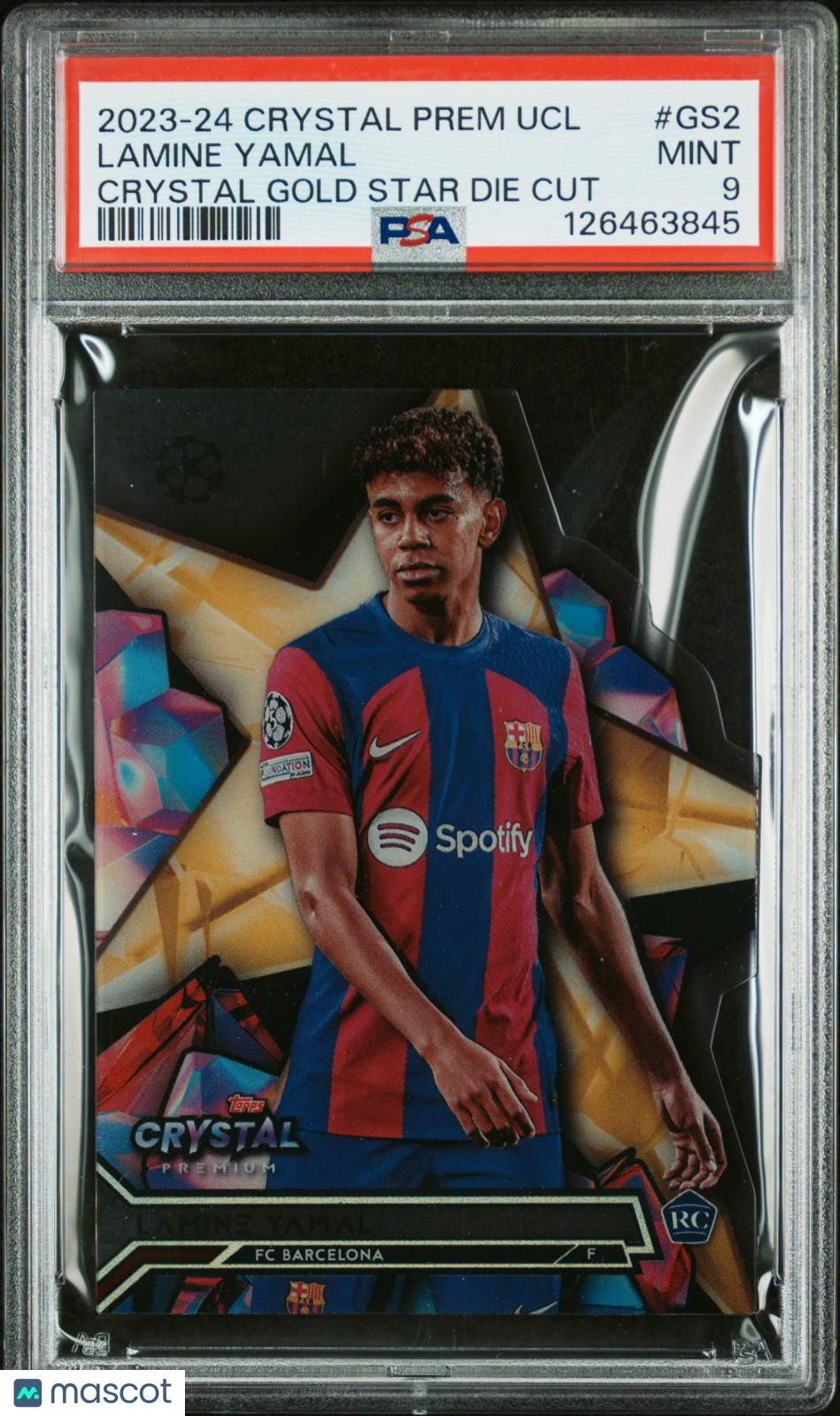Lamine Yamal 2023-24 Topps Crystal Gold Star Die Cut Rookie RC Barcelona PSA 9