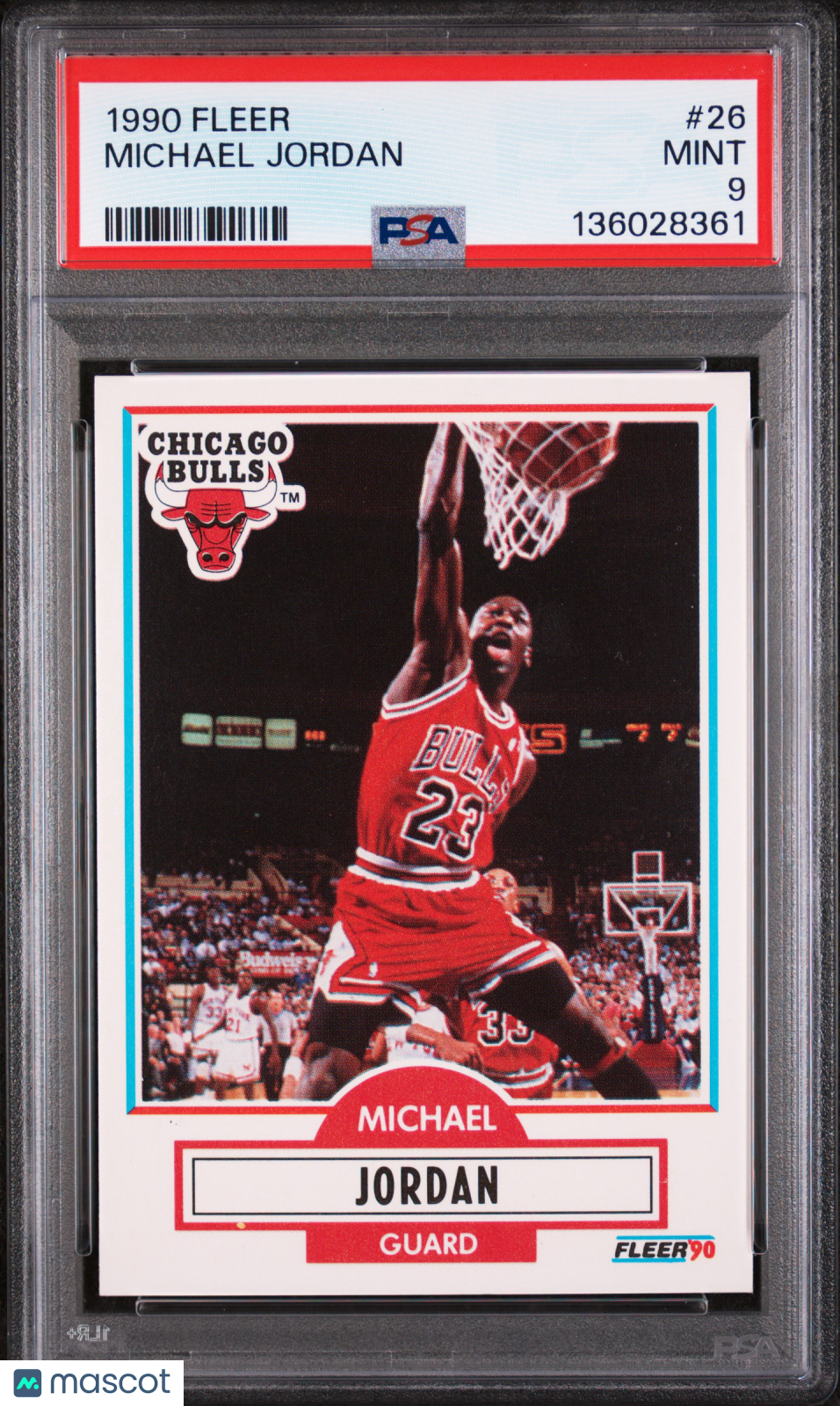 Michael Jordan 1990 Fleer Card Chicago Bulls #26 PSA 9