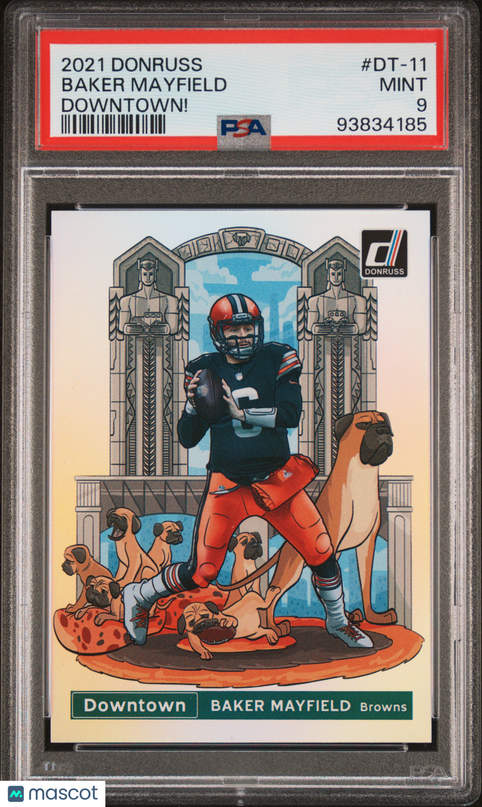 Baker Mayfield 2021 Donruss Downtown DOWNTOWN! CASE HIT SSP Browns PSA 9