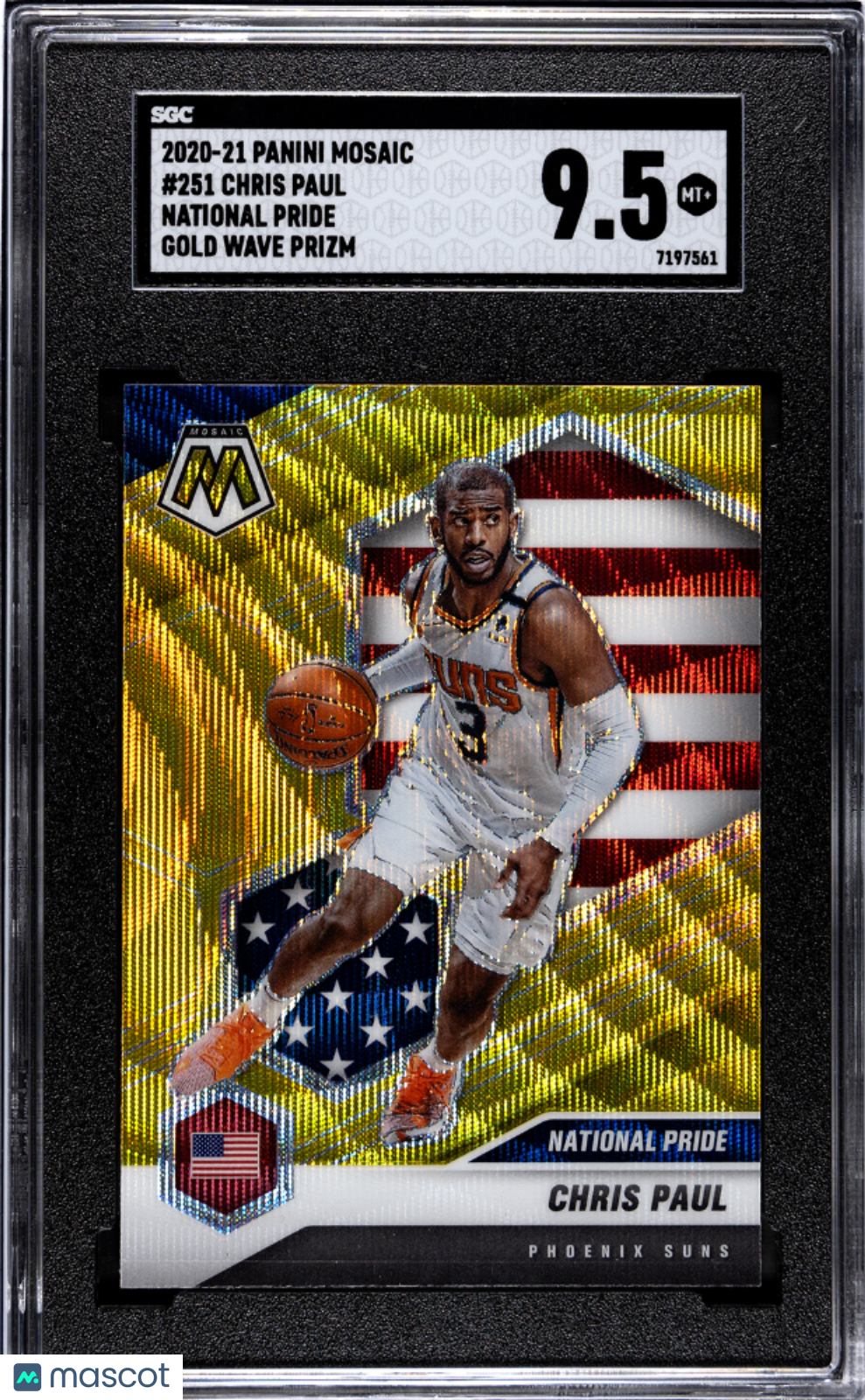 Chris Paul 2020-21 Mosaic National Pride GOLD Wave Prizm SSP Suns SGC 9.5