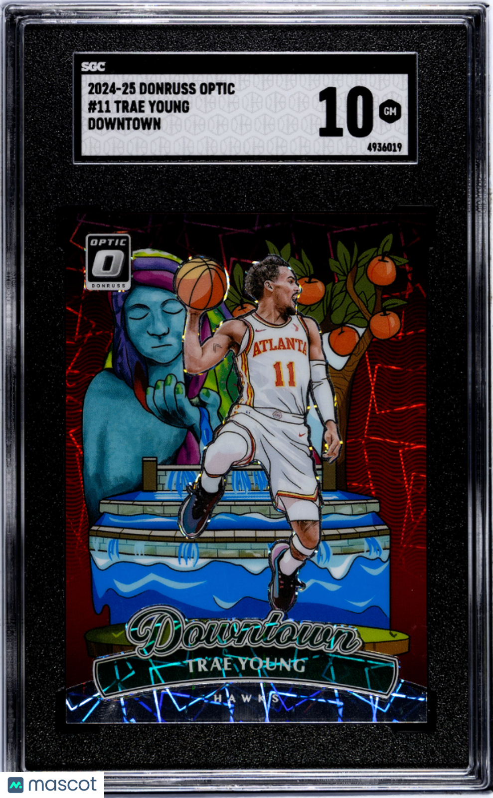 Trae Young 2024-25 Optic DOWNTOWN SSP CASE HIT Atlanta Hawks SGC 10