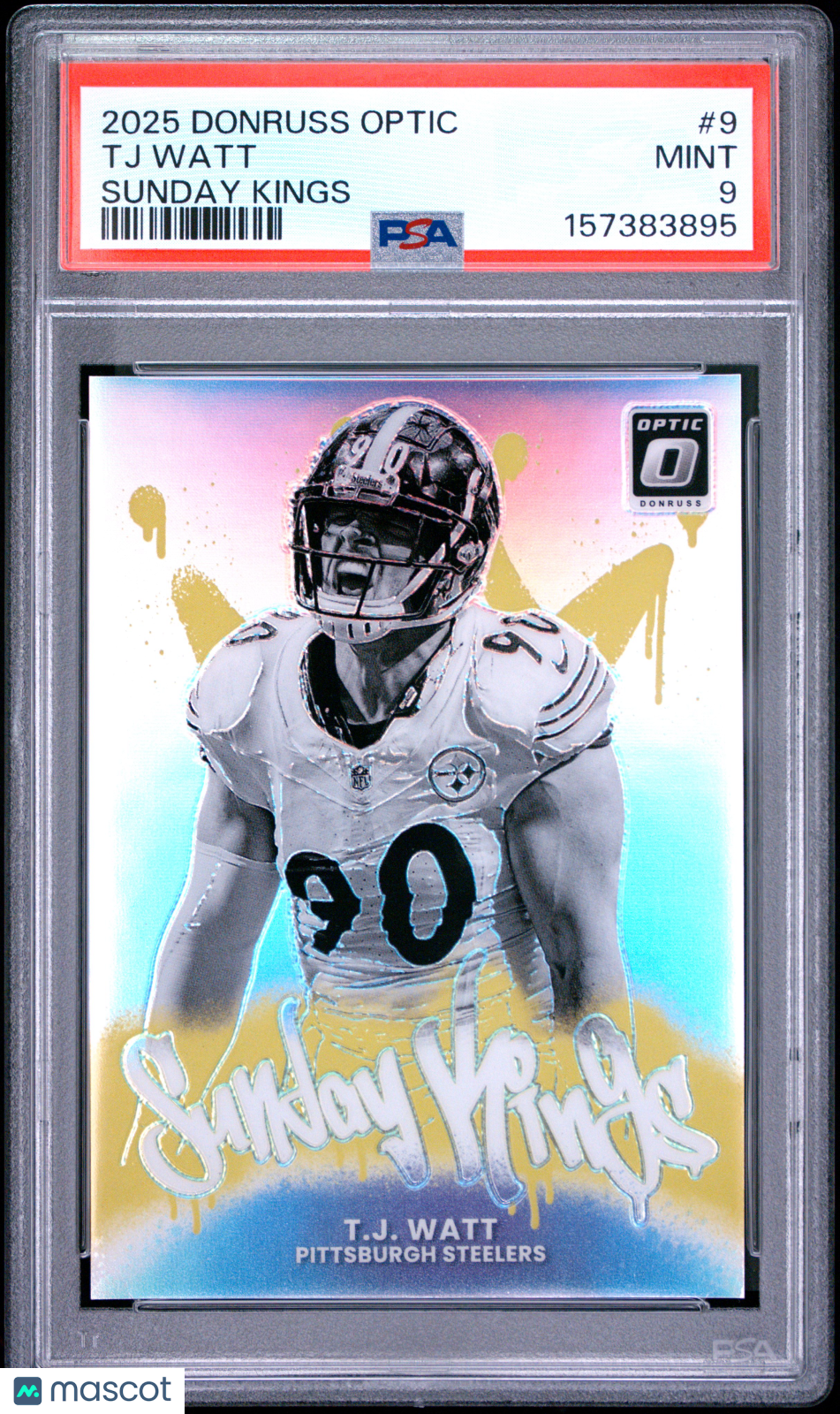 TJ Watt 2025 Optic Sunday Kings CASE HIT SSP Pittsburgh Steelers PSA 9