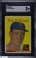 Ted Williams 1958 Topps Card Boston Red Sox #1 SGC 3