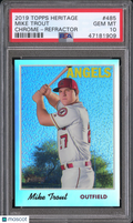Mike Trout 2019 Topps Heritage Chrome Refractor LA Angels 405/570 PSA 10