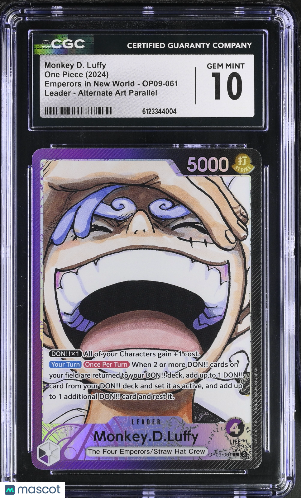 Monkey D. Luffy 2024 One Piece Emperors New World Alternate Art CGC 10 #OP09-061