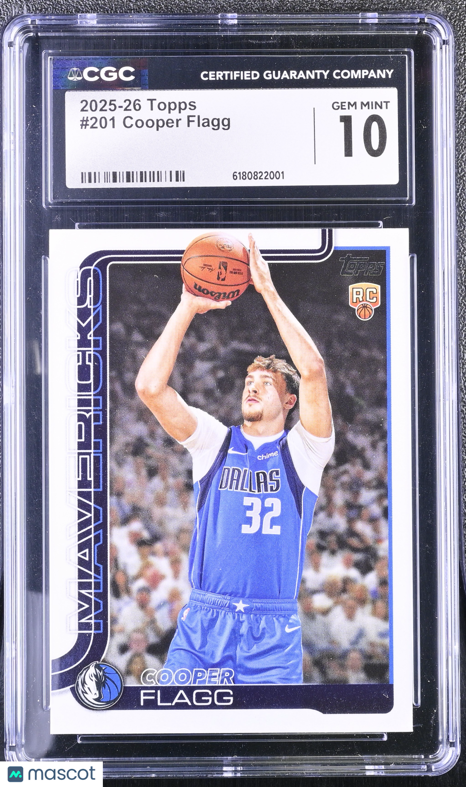 Cooper Flagg 2025-26 Topps Rookie Card RC Dallas Mavericks #201 CGC 10