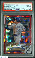 Bobby Witt Jr. 2021 Bowman Chrome Sapphire Red Refractor Royals 10/15 PSA 9