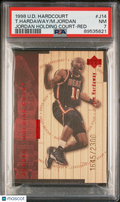 Michael Jordan / Hardaway 1998 Upper Deck Hardcourt Holding Court /2300 PSA 7