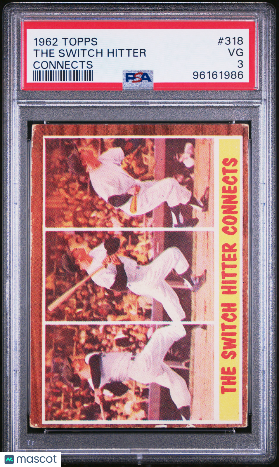 Mickey Mantle 1962 Topps Connects The Switch Hitter New York Yankees #318 PSA 3