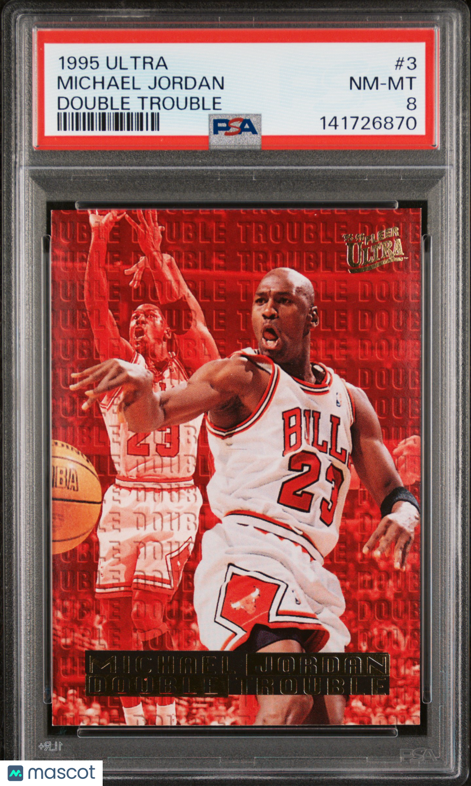 Michael Jordan 1995-96 Fleer Ultra Double Trouble Chicago Bulls #3 PSA 8