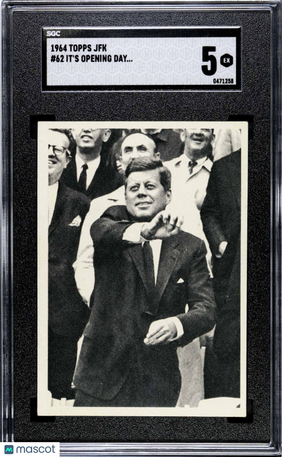 John F Kennedy 1964 Topps Jfk It's Opening Day Tosses #62 SGC 5