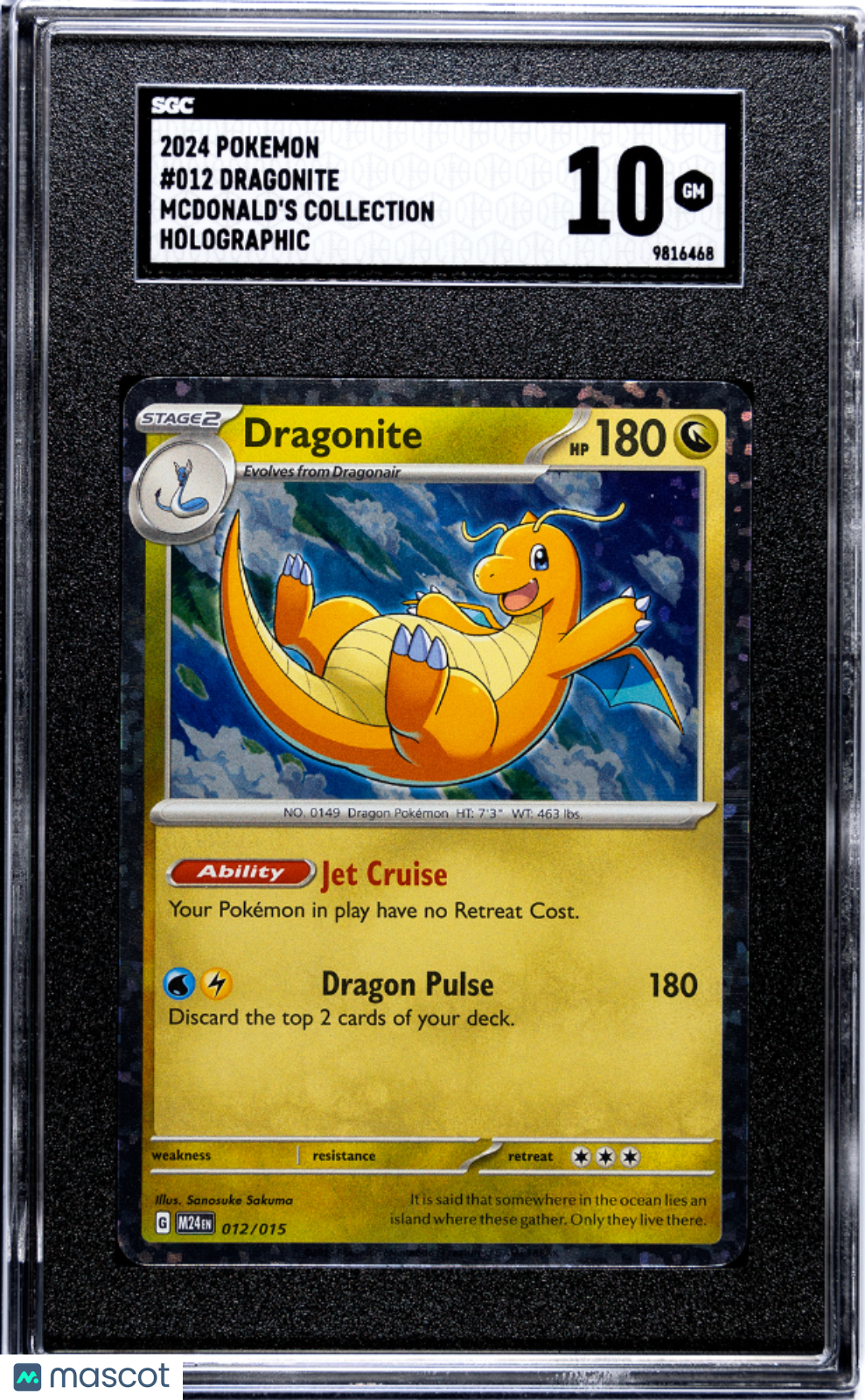 Dragonite 2024 Pokemon Mcdonald's Collection SGC 10 #012