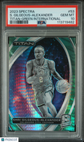 Shai Gilgeous-Alexander 2023 Spectra Titan Green 62/75 OKC Thunder PSA 10