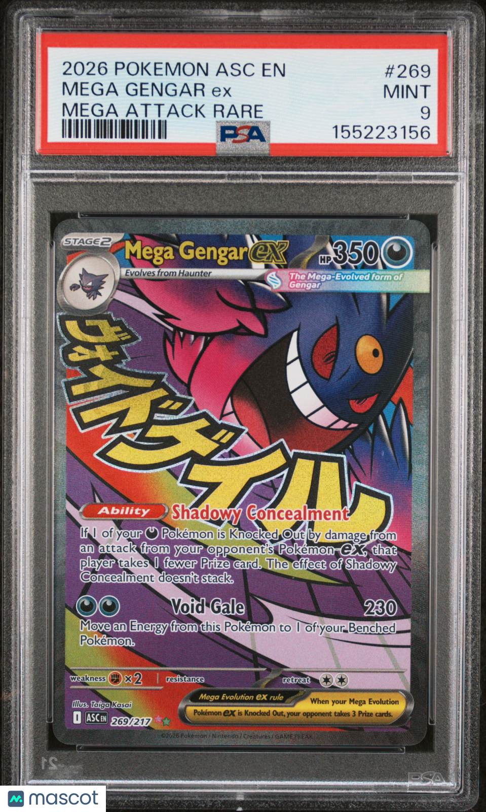Mega Gengar EX 2026 Pokemon Ascended Heroes Mega Attack Rare PSA 9 #269