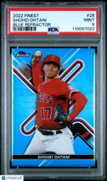 Shohei Ohtani 2022 Topps Finest Blue Refractor Los Angeles Angels 55/150 PSA 9