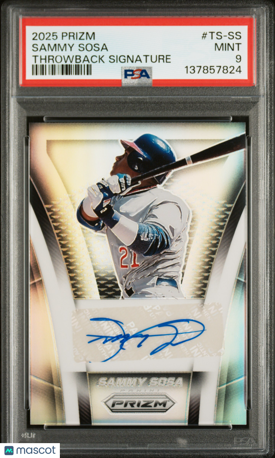 Sammy Sosa 2025 Prizm Throwback Auto Autograph Chicago Cubs PSA 9