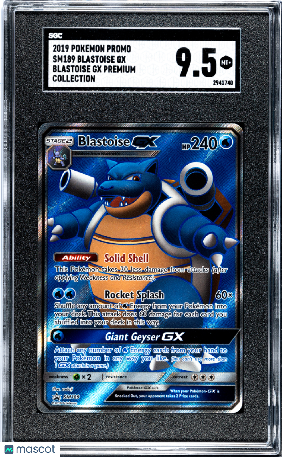 Blastoise GX 2019 Pokemon Promo SGC 9.5 #SM189