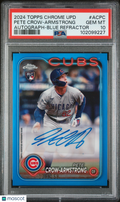 Pete Crow-Armstrong 2024 Topps Chrome BLUE Auto Autograph RC Cubs 130/150 PSA 10