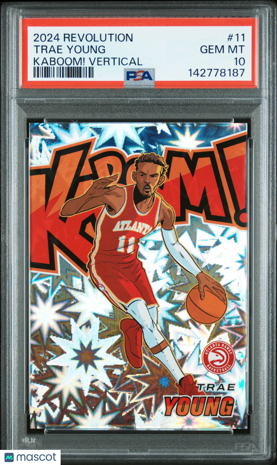 Trae Young 2024-25 Revolution KABOOM SSP CASE HIT Vertical Hawks PSA 10