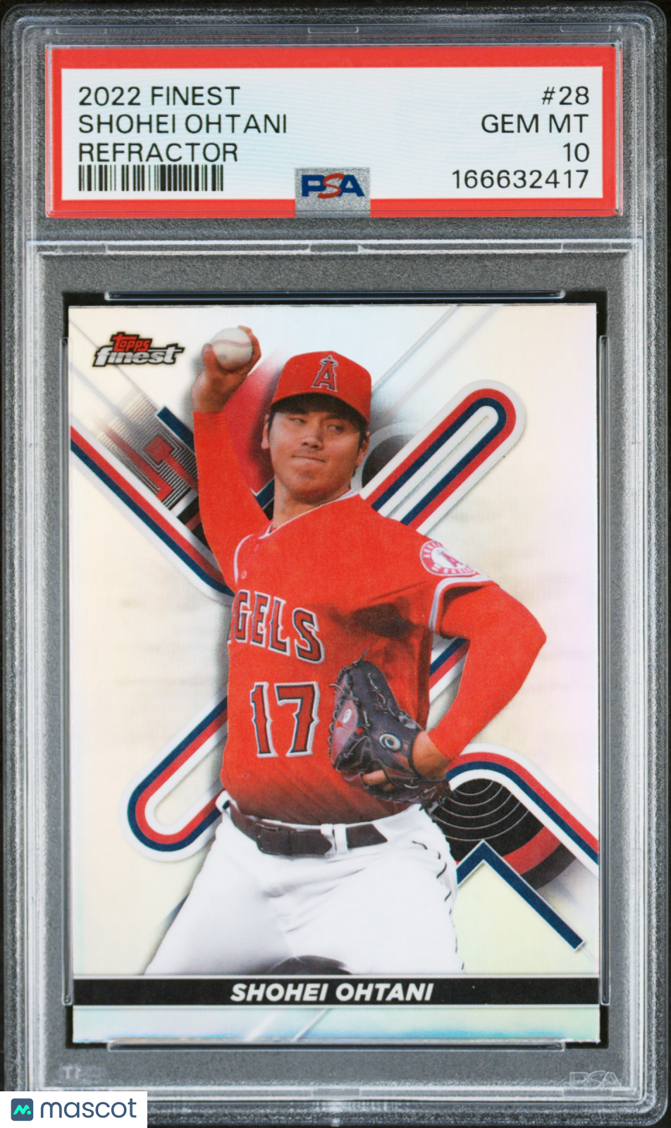 Shohei Ohtani 2022 Topps Finest Refractor Los Angeles Angels #28 PSA 10