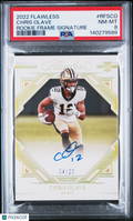 Chris Olave 2022 Flawless Auto Autograph RC New Orleans Saints 4/20 PSA 8