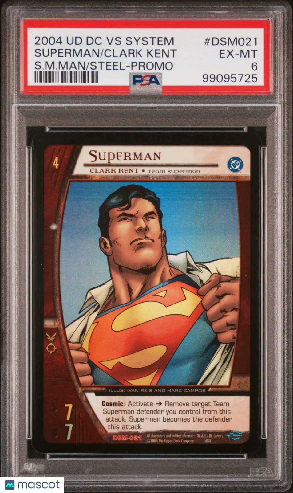 Clark Kent Superman 2004 Upper Deck DC VS System Man Of Steel #DSM021 PSA 6