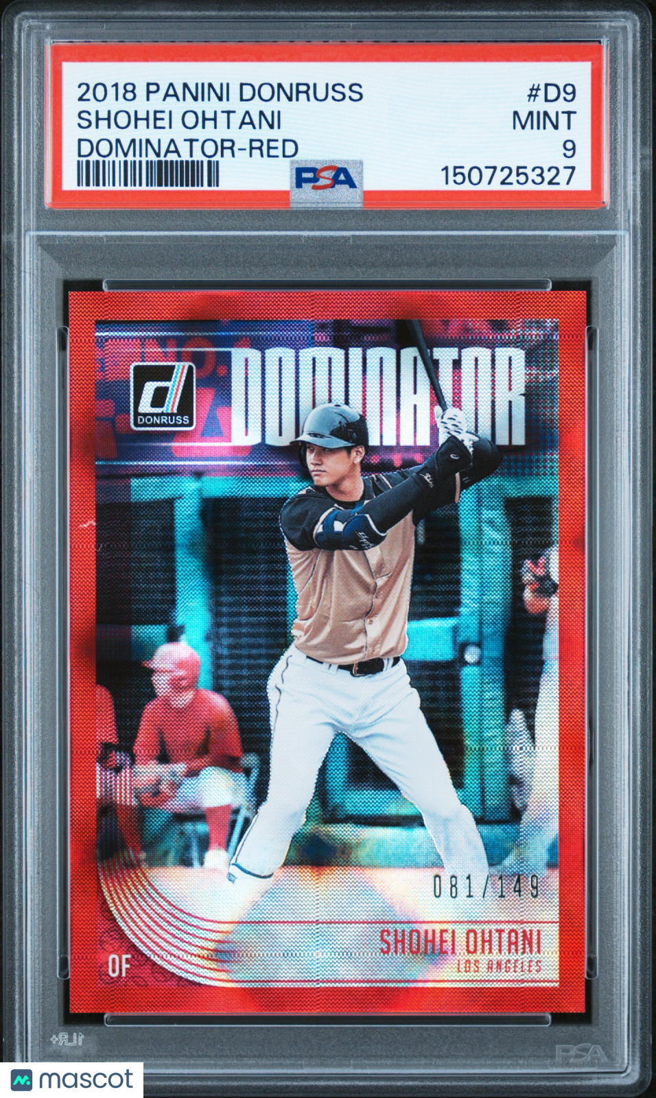 Shohei Ohtani 2018 Donruss Dominator RED Rookie RC LA Angels 81/149 PSA 9