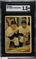 Yankees' Power Hitters 1957 Topps Mickey Mantle New York Yankees #407 SGC 1.5