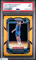 Chet Holmgren 2022-23 Prizm Monopoly Gold Prizm Rookie RC Thunder 29/49 PSA 9