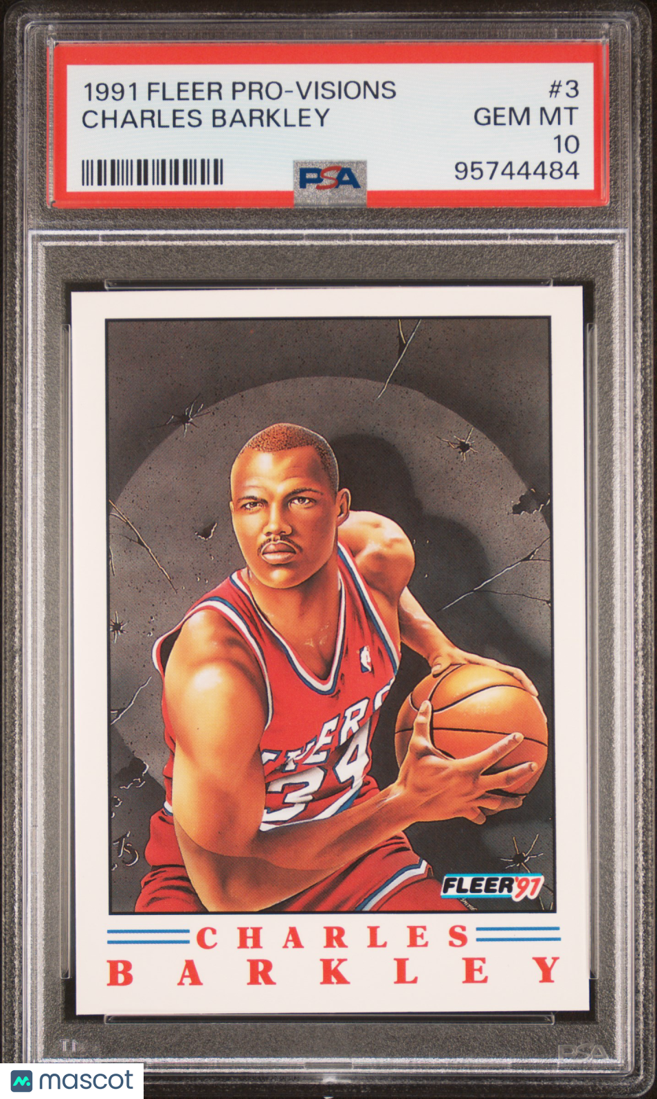 Charles Barkley 1991 Fleer Pro-Visions Philadelphia 76ers #3 PSA 10
