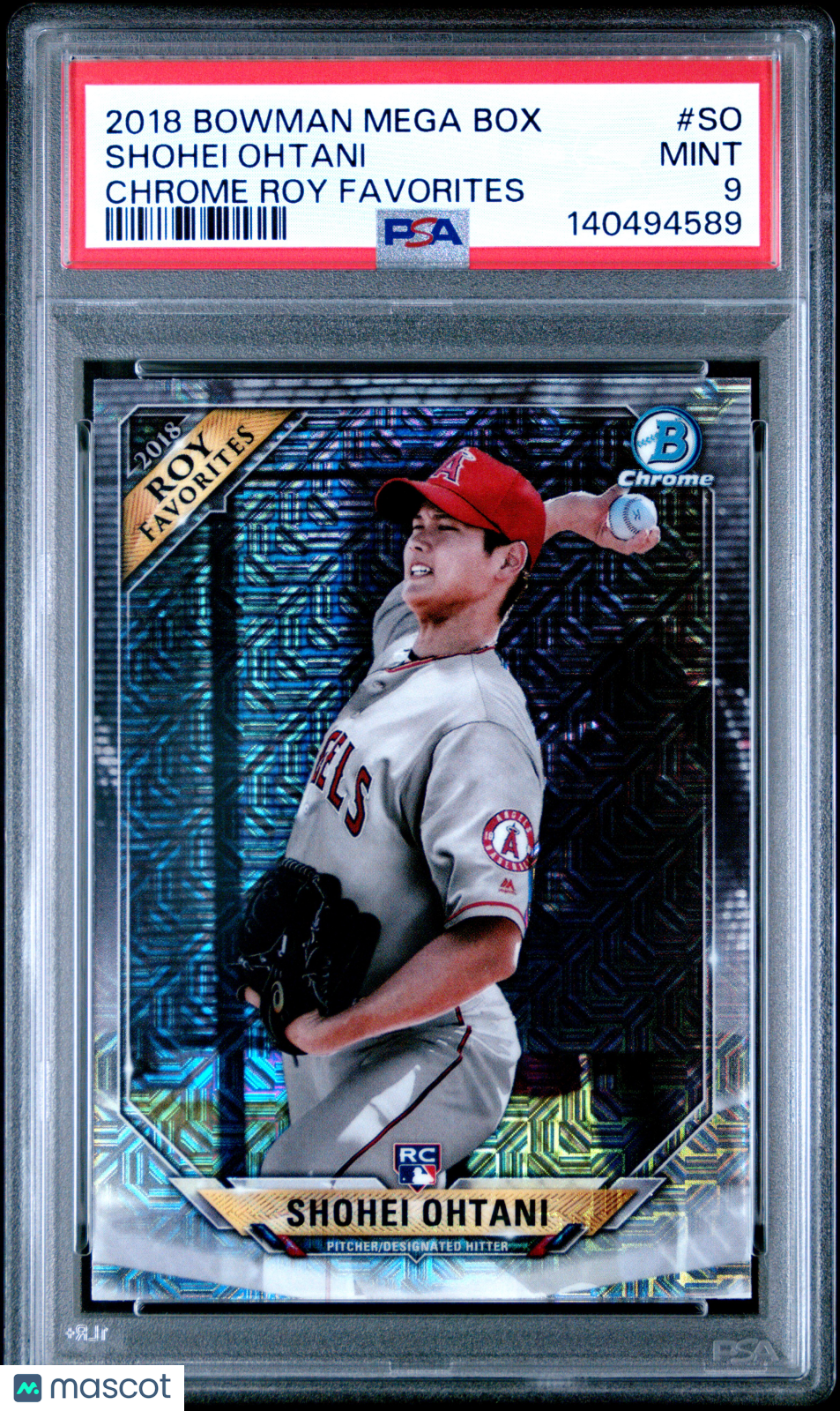 Shohei Ohtani 2018 Bowman Chrome Rookie Of The Year Favorites Angels PSA 9